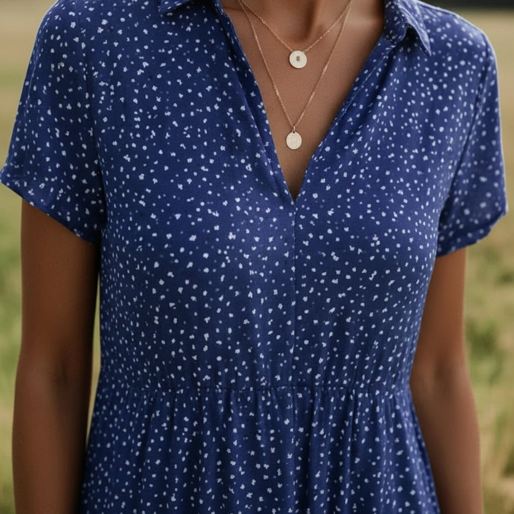 Versatile Tansy midi dress for women. A comfortable, elegant summer dress, perfect for any occasion.