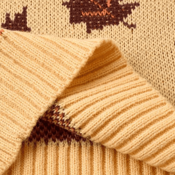 Women's Knitted Leaf Pattern Jumper