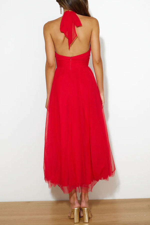 Versatile long skirt midi dress for women, ideal for wedding guests & party wear.