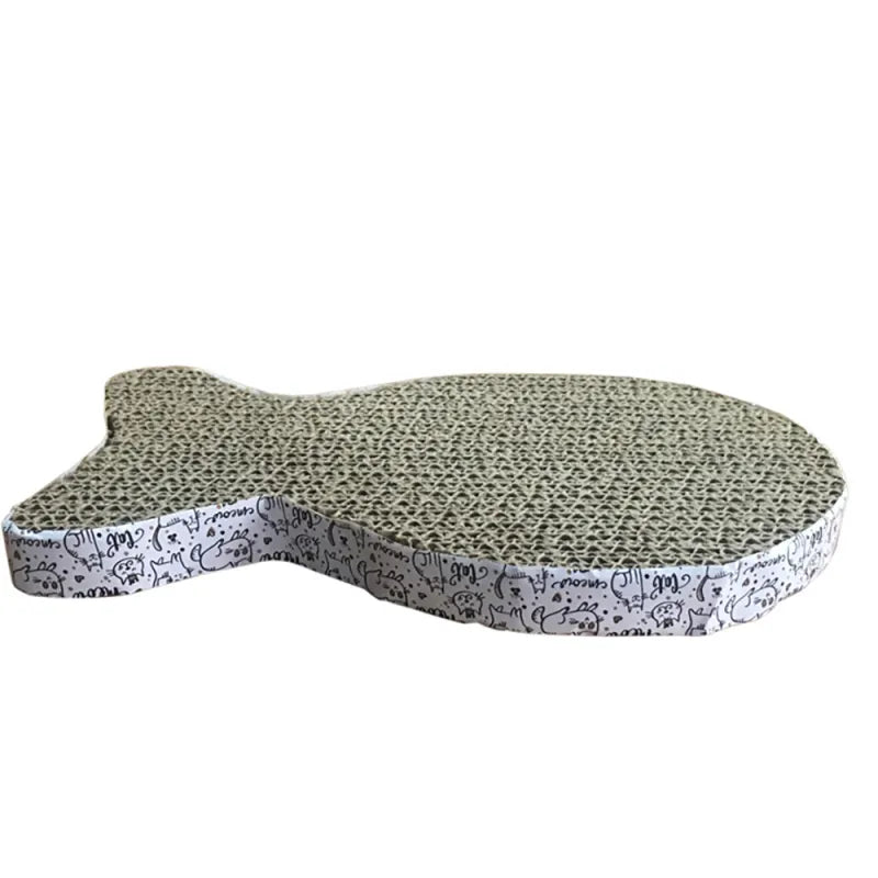Durable corrugated cat scratcher mat promotes healthy claws & protects home furniture from damage.
