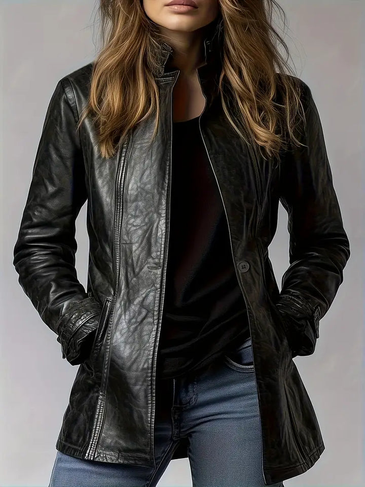 Classic women's everyday zipper jacket, offering comfort and style. Perfect versatile outerwear for various seasons.