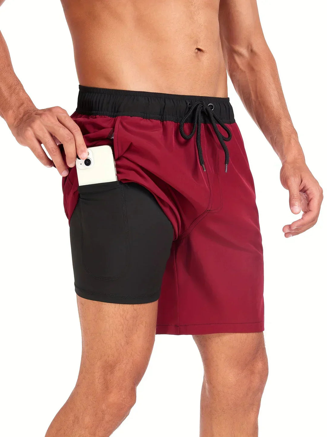 Men's quick-drying performance swim shorts for beach, pool, and summer activewear.