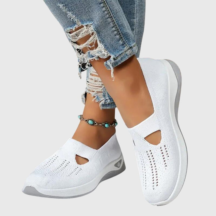 Orthopaedic women's casual slip-on shoes, breathable for comfortable everyday wear & support.