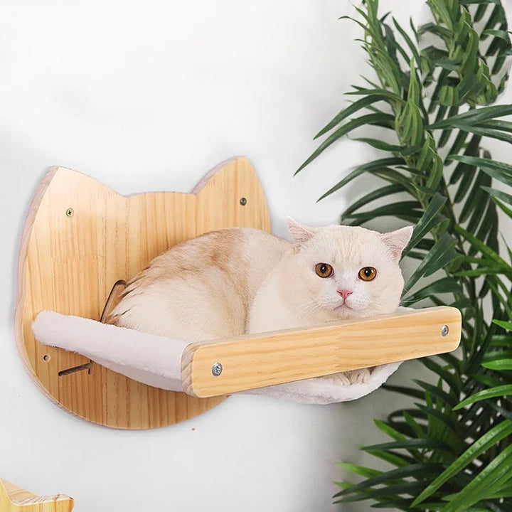 Durable wall-mounted wood cat scratching board, perfect for feline comfort & nail care.