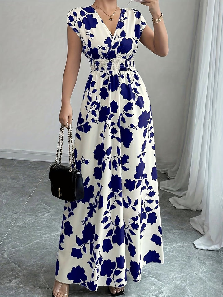 Stunning red V-neck sleeveless midi dress for women. Elegant and perfect for summer parties.