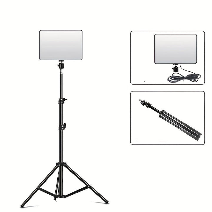 Bright photography lamp on an adjustable light stand, essential studio lighting equipment for videos & photos.