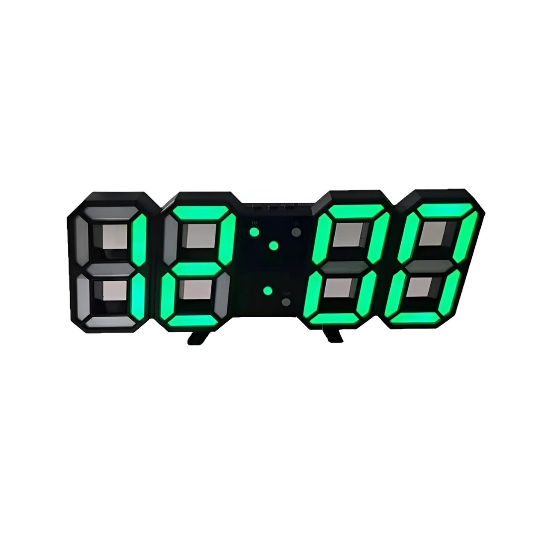 Advanced smart LED wall clock with 3D digital display. Futuristic and minimalist, ideal for modern spaces.