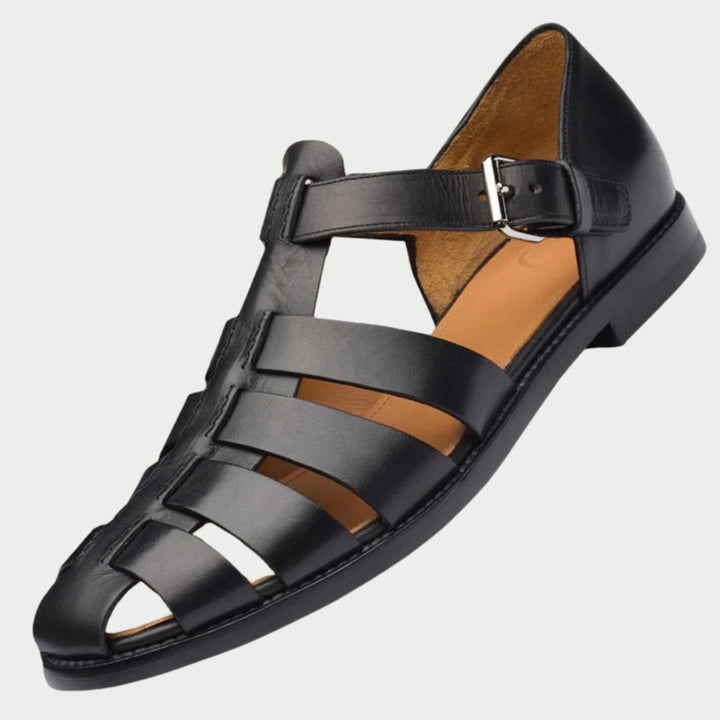 Adjustable men's gladiator flat sandals, offering stylish comfort and secure fit for all summer activities.