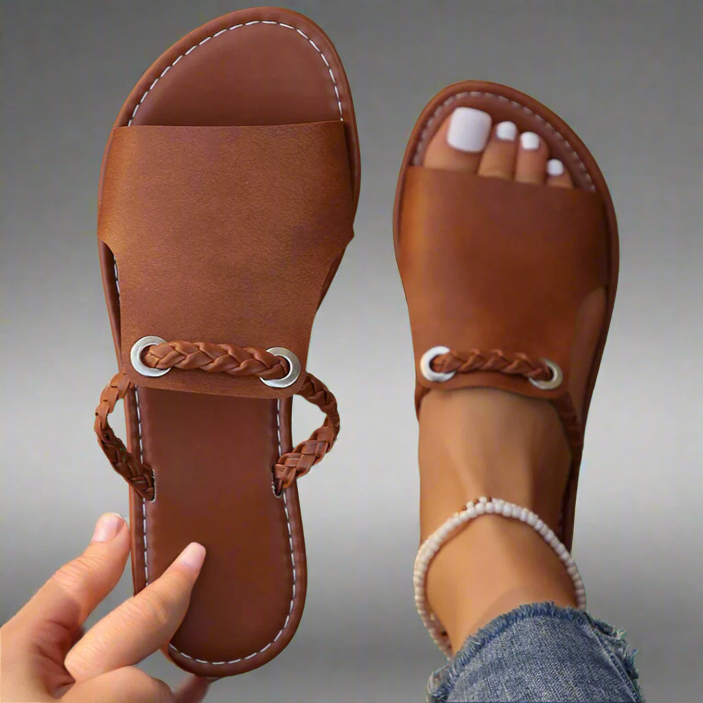 Everyday comfortable flat women's sandals, perfect for summer, vacation, and chic casual wear.