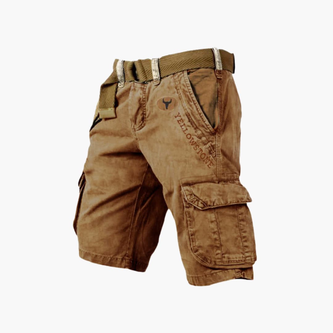 Fashionable men's cargo shorts featuring a 6-pocket design for a blend of style and utility.