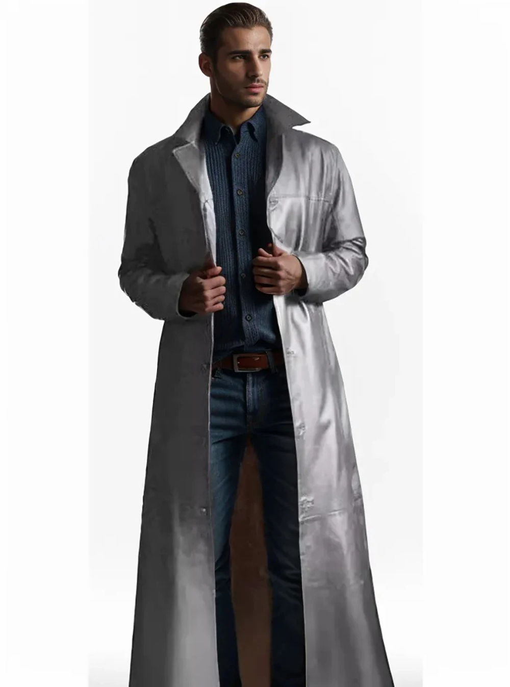 Men's modern classic long overcoat, versatile for both formal and smart casual winter looks.