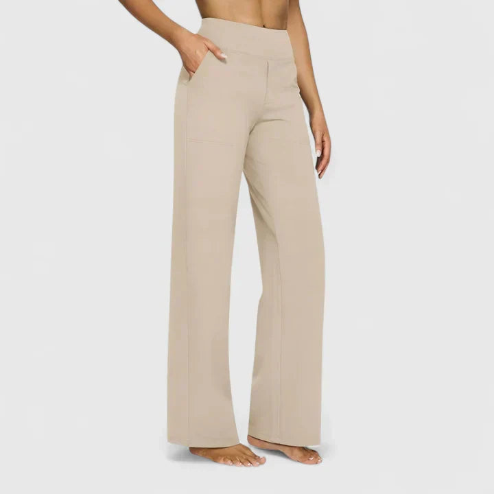 Stylish women's straight leg trousers, comfortable & versatile for elegant casual fashion.