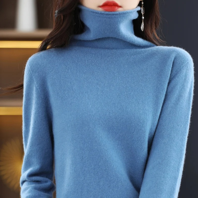 Stylish women's soft roll neck. Elegant long sleeve pullover for everyday comfort.