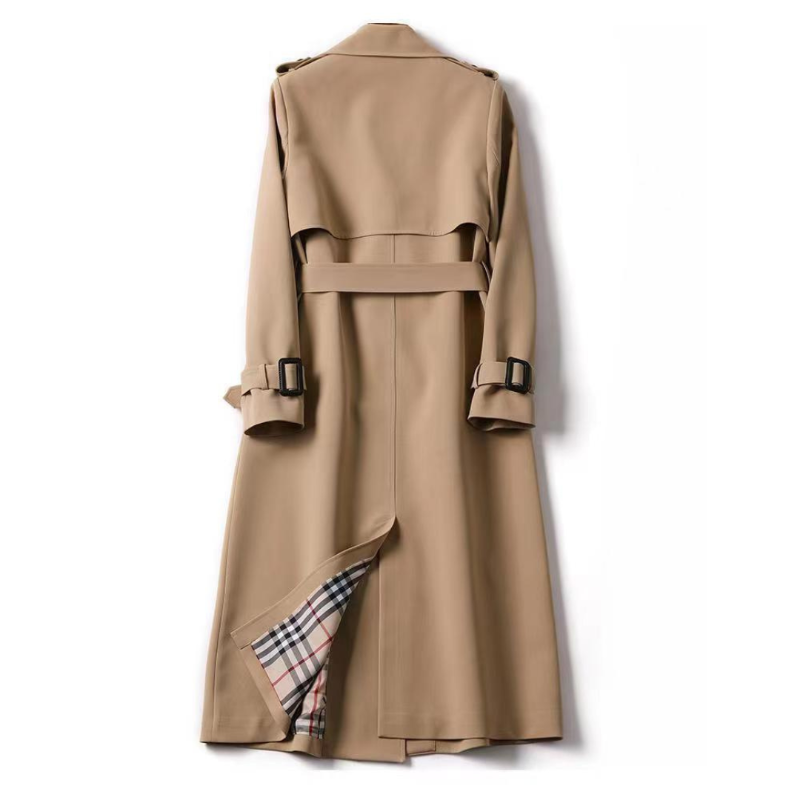Elegant women's trench coat featuring a classic belted design, perfect for daily wear.