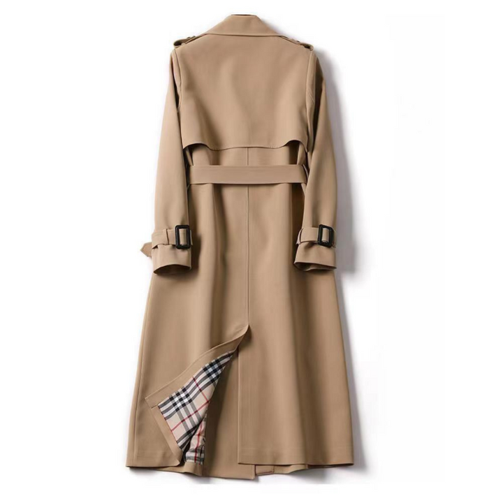 Elegant women's trench coat featuring a classic belted design, perfect for daily wear.