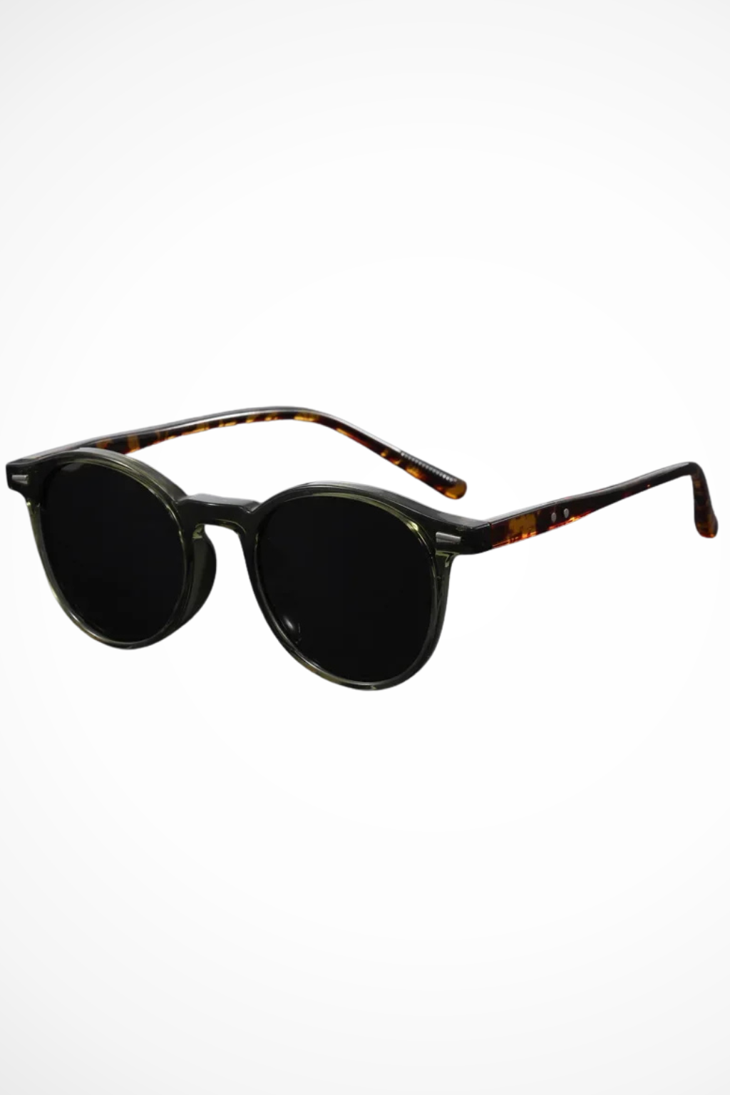Modern men's retro round sunglasses, combining classic style with effective sun protection for summer.