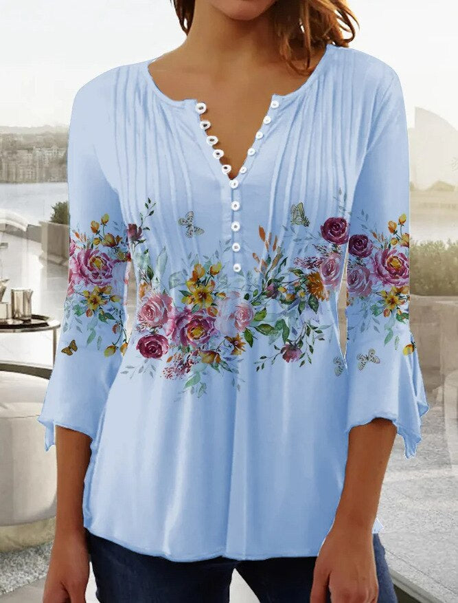 Versatile women's elegant top, ideal for office or casual chic everyday style. Long sleeve.