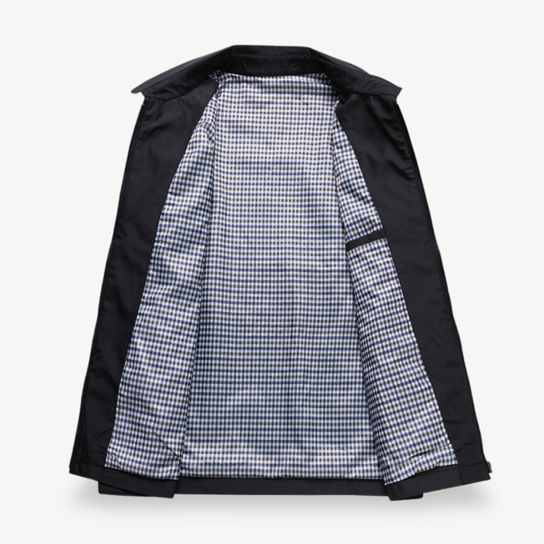 Autumn men's lightweight jacket. Versatile blouson design for casual and smart casual outfits.