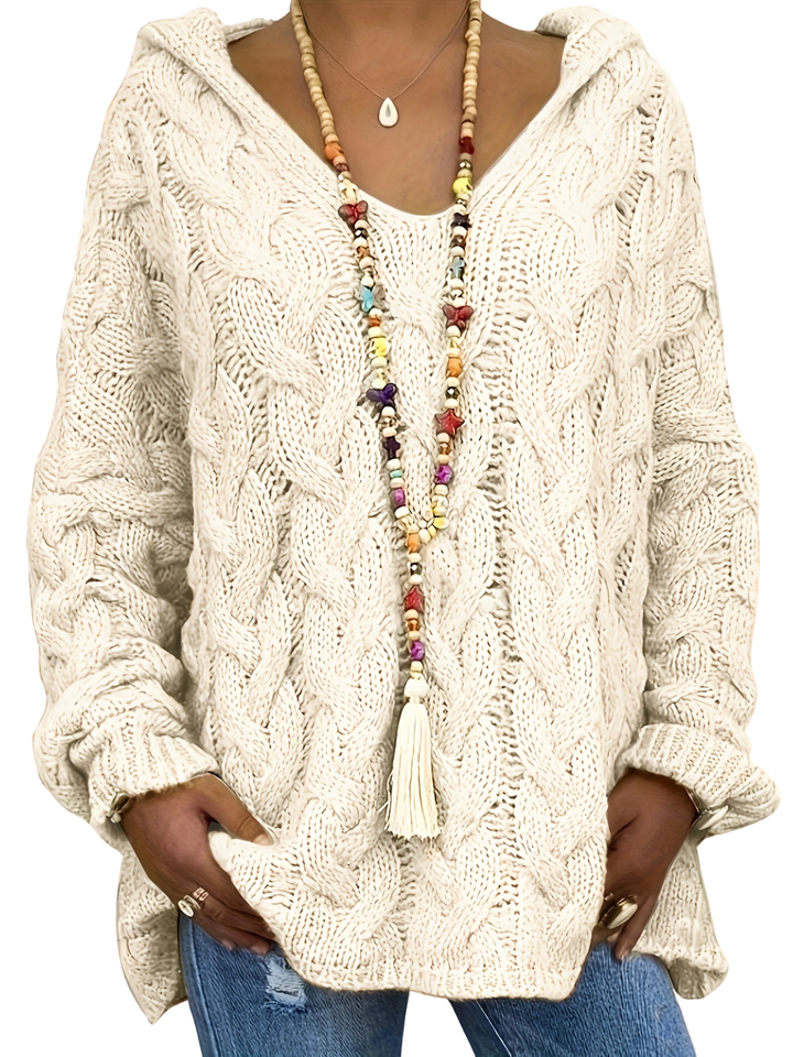 Soft women's oversized sweatshirt, loose fit. Stylish long sleeve pullover for comfortable casual spring & autumn wear.