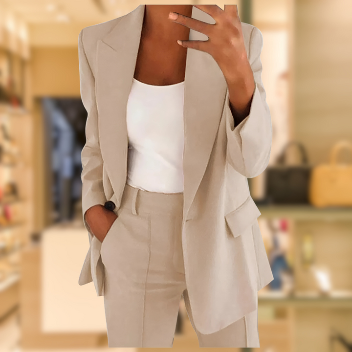 Complete women's elegant tailored 2-piece set, a chic and professional matching outfit for women.