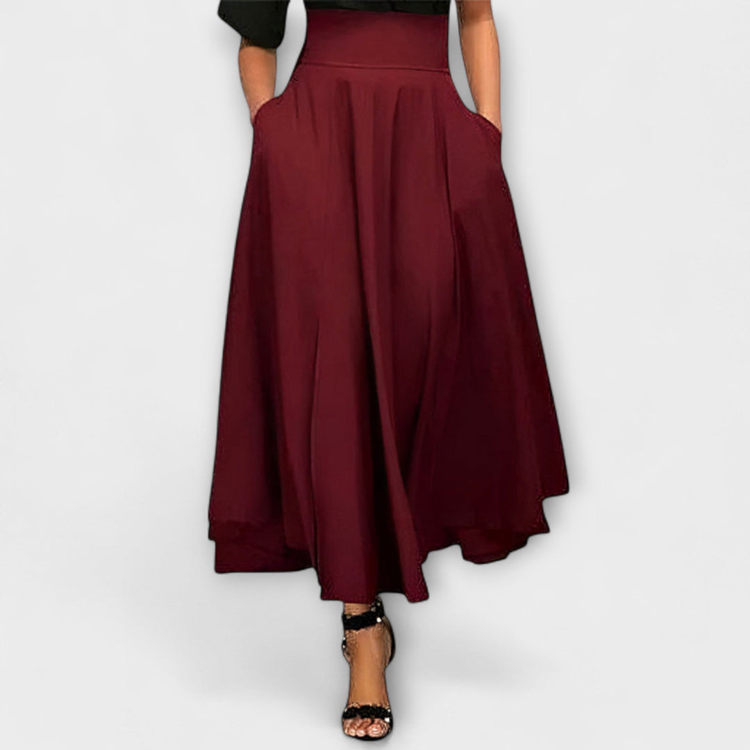 Dressy women's formal maxi skirt, elegant for evening wear & special occasions. Long, flowy, and sophisticated.