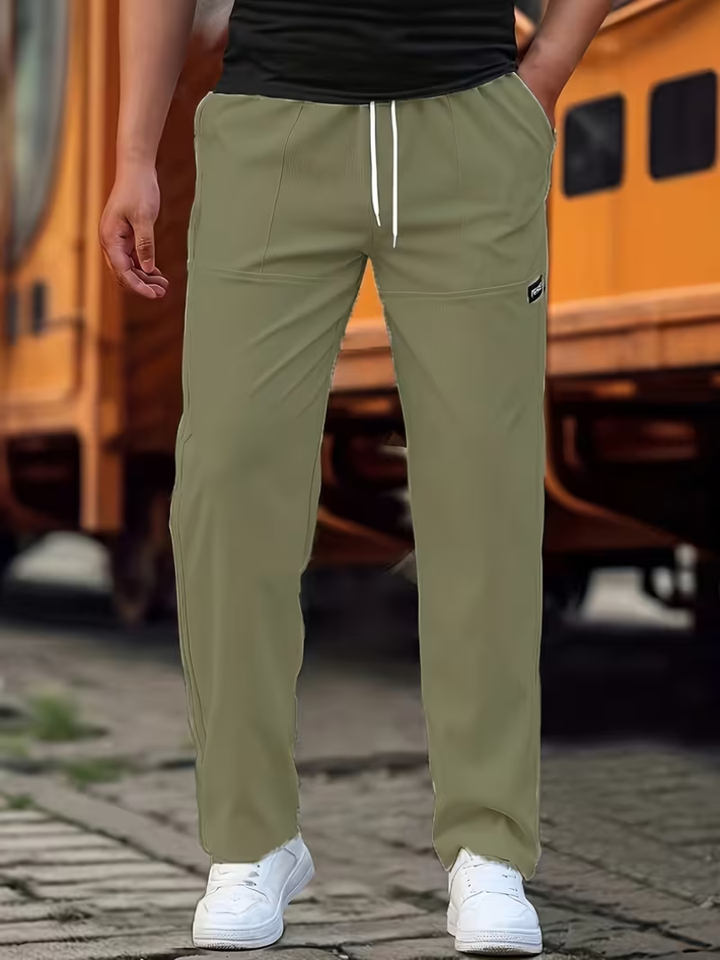 Durable men's casual trousers with a straight leg for comfort, suitable for everyday wear & versatile fashion.
