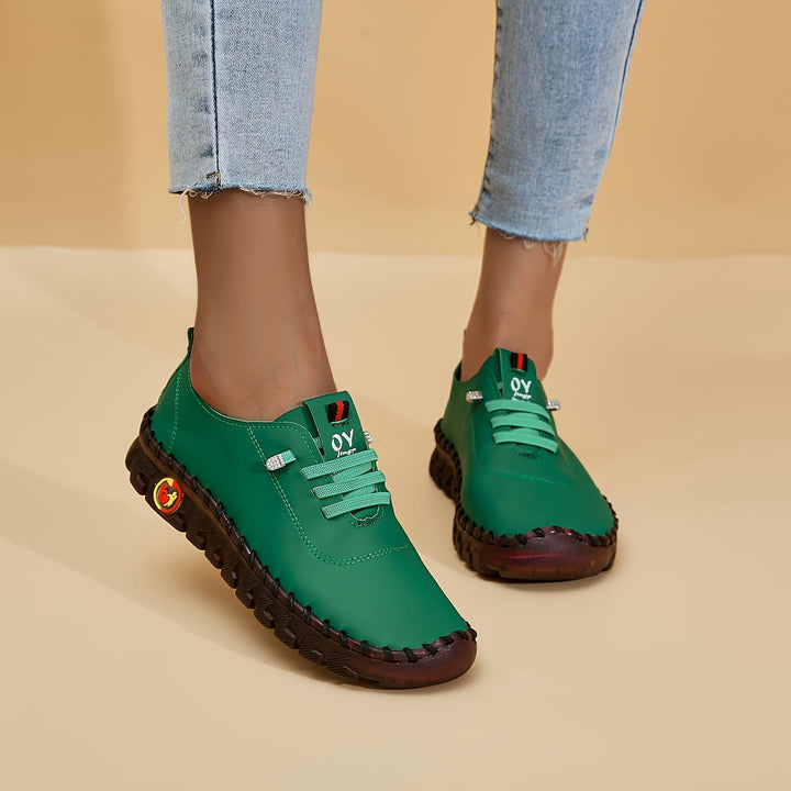 Front view of versatile women's round toe flats, perfect casual footwear for effortless style.