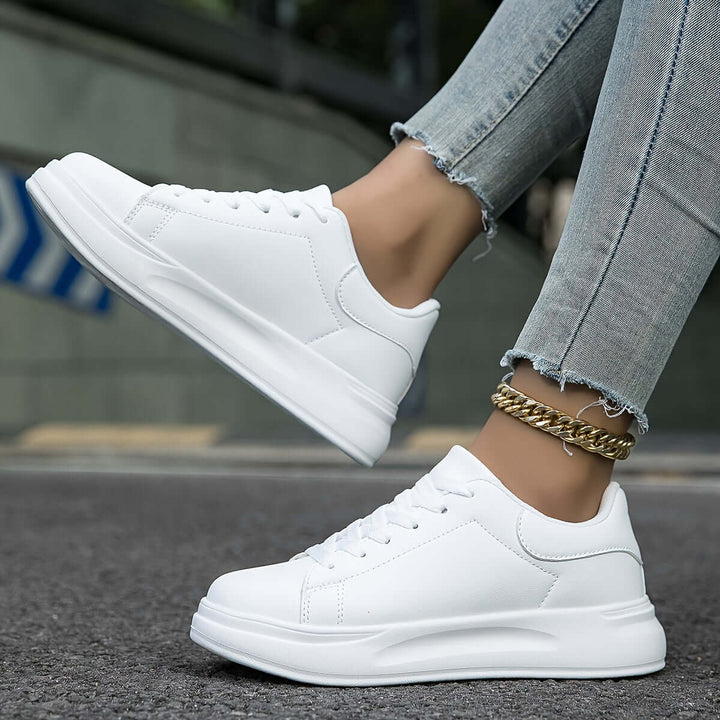 Women's White Leather Trainers
