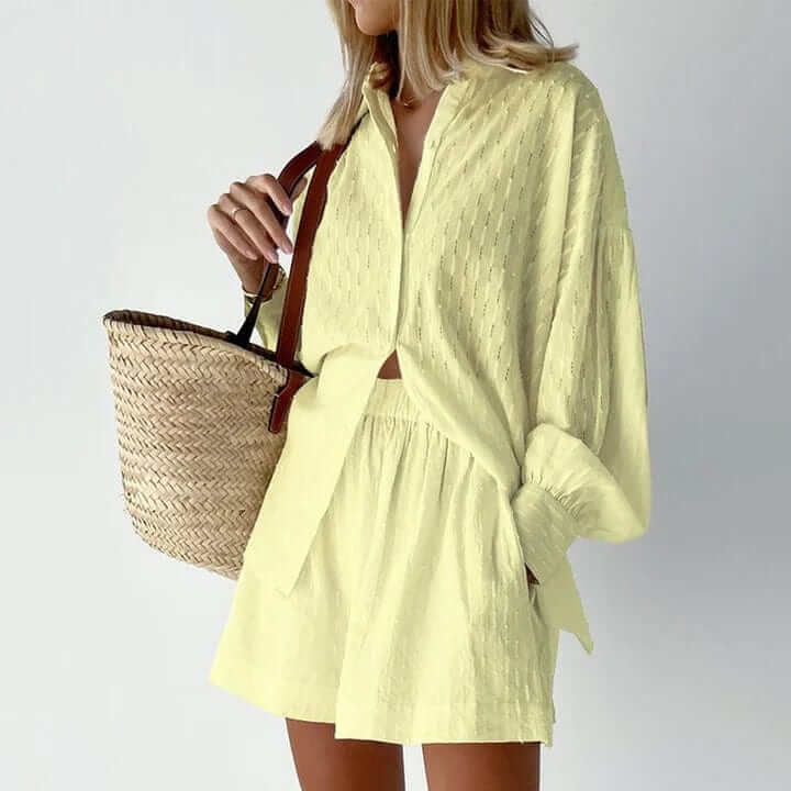 Women's Two-Piece Shirt and Shorts Set