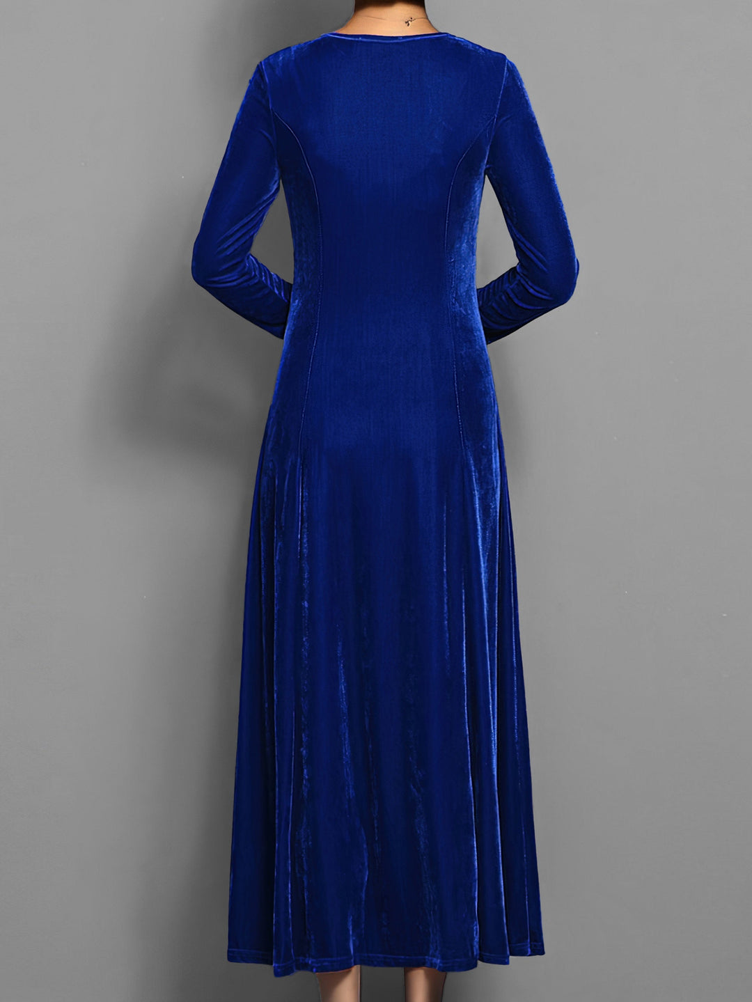 Versatile women's long sleeve maxi dress with a comfortable flared skirt, ideal for casual fall fashion.