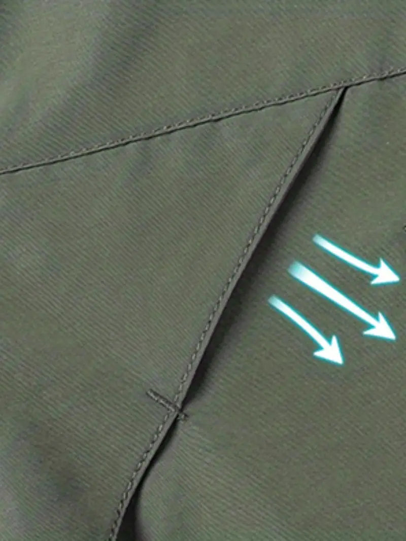 Durable men's outdoor rain jacket with a hood, offering waterproof and windproof protection for versatile use.