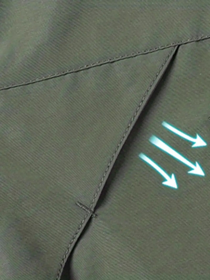 Durable men's outdoor rain jacket with a hood, offering waterproof and windproof protection for versatile use.