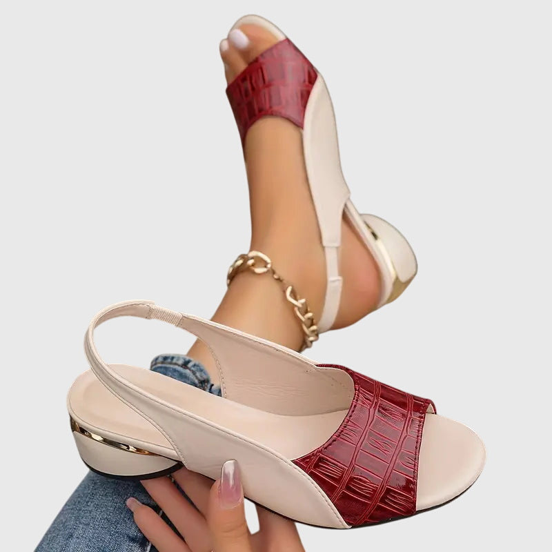 Stylish women's sandals with a stable block heel, ideal for elegant comfort, versatile for any summer occasion.