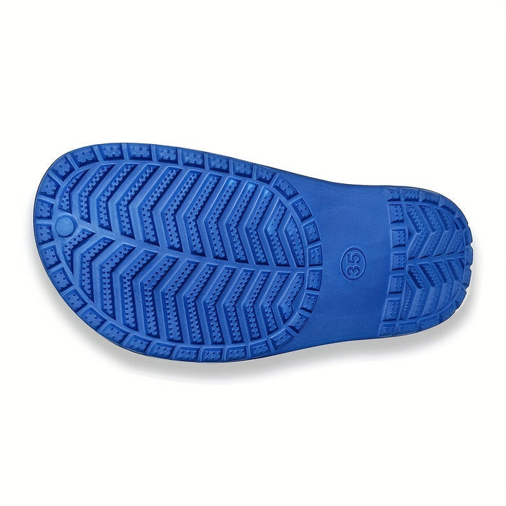 Glow-in-the-dark kids' clogs, breathable, anti-slip summer footwear. Perfect children's beach & water play shoes.