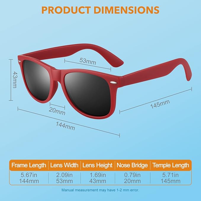 Stylish unisex polarized sunglasses with 80s retro design for comfort and clear vision.