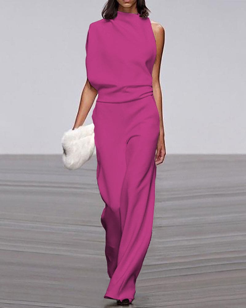 Women's Sleeveless Wide Leg Jumpsuit
