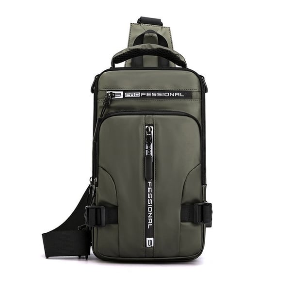 Waterproof men's shoulder bag, ideal for travel, durable tech bag with secure storage.