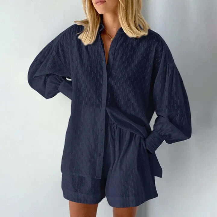 Women's Two-Piece Shirt and Shorts Set