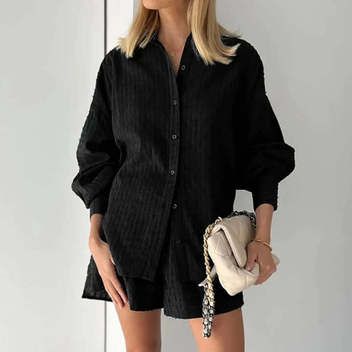 Women's Two-Piece Shirt and Shorts Set