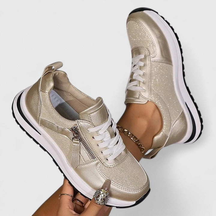Comfortable women's sneakers featuring arch support, cushioning, and a non-slip sole for daily use.