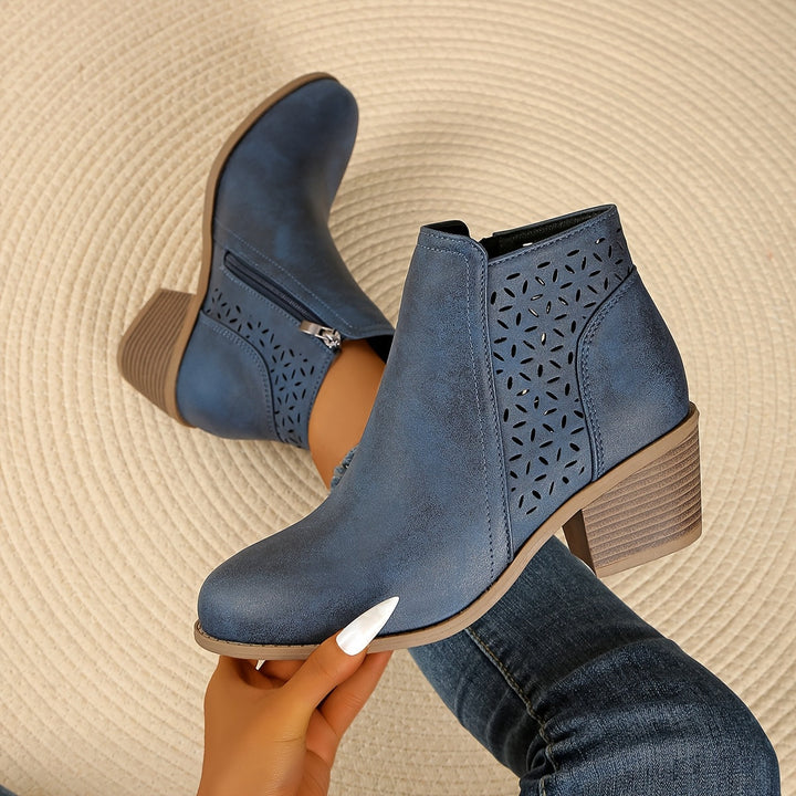 Side view of a fashionable women's orthopaedic boot, providing excellent ankle support and all-day comfort.