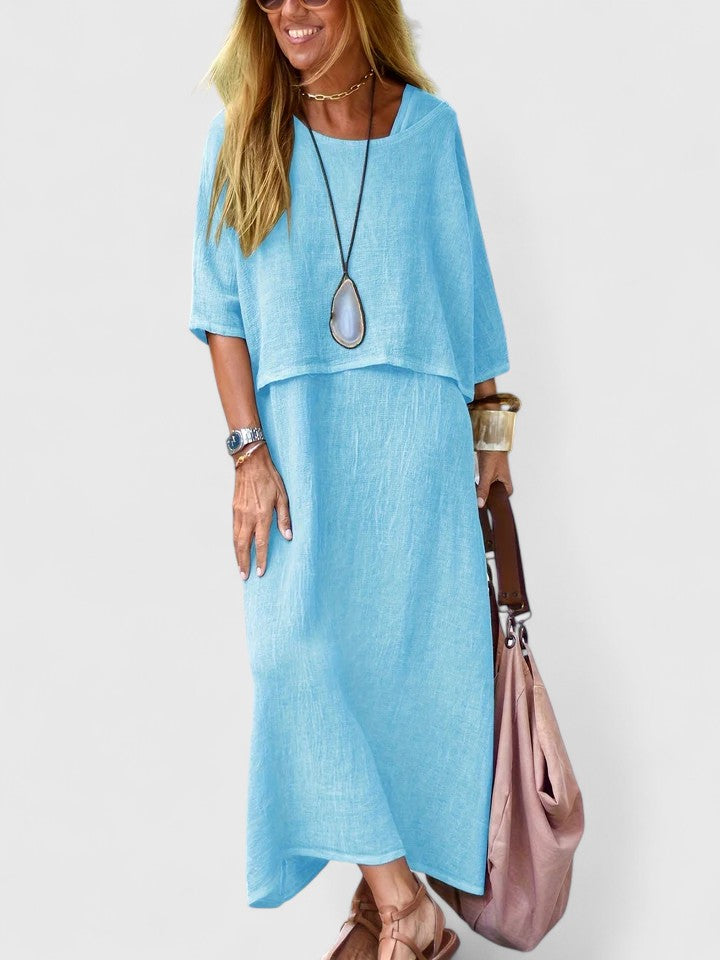 Stylish women's elegant top and skirt set, a perfect day-to-night versatile two-piece outfit.