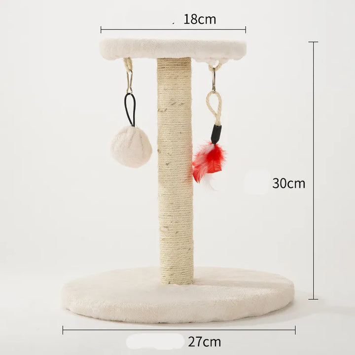 Cat scratcher & toy, sisal post with heart/star designs for claw care, fun & pet enrichment.