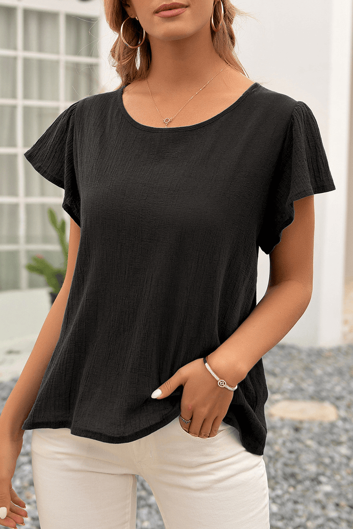 Women's Textured Crinkle Top - Relaxed Fit
