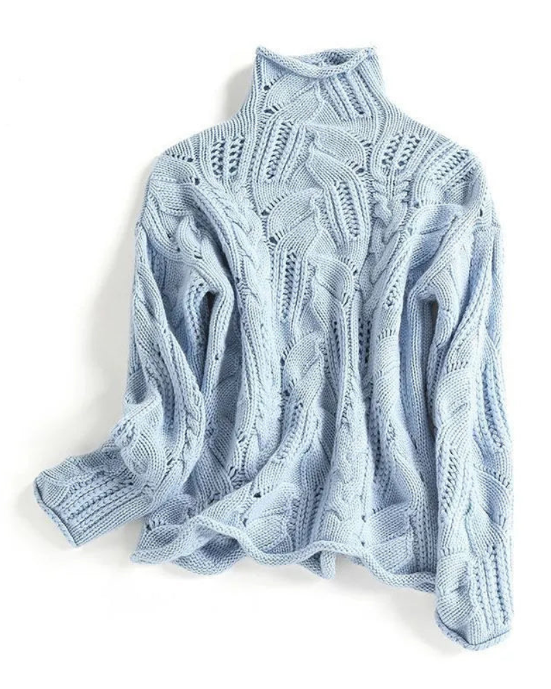 Chic women's soft knit top, designed for cozy fall apparel & elegant everyday wear.