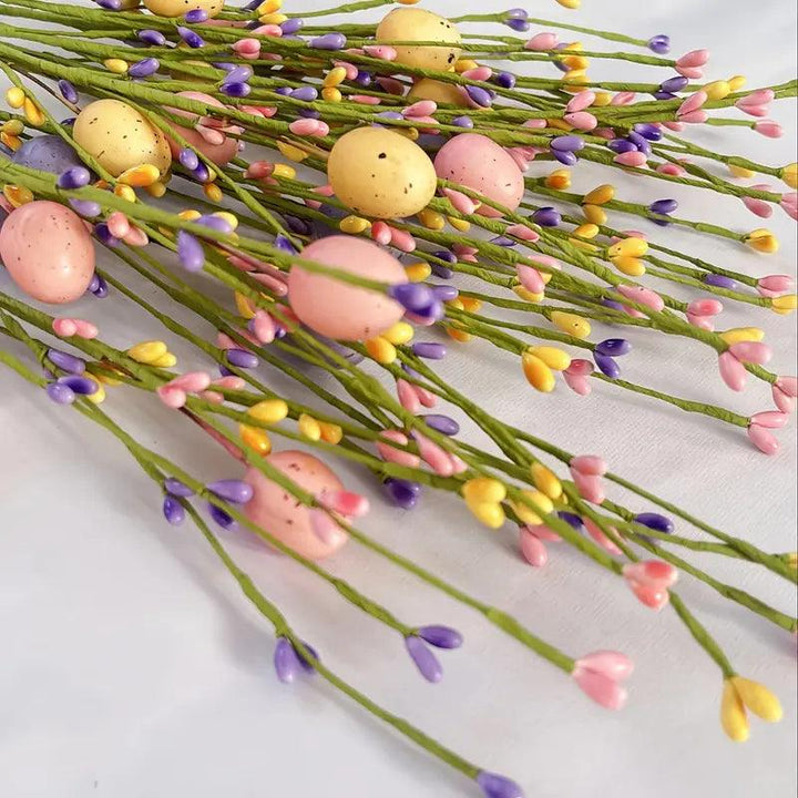 Cheerful Easter branches with colorful eggs, perfect for spring home decor and festive accents.
