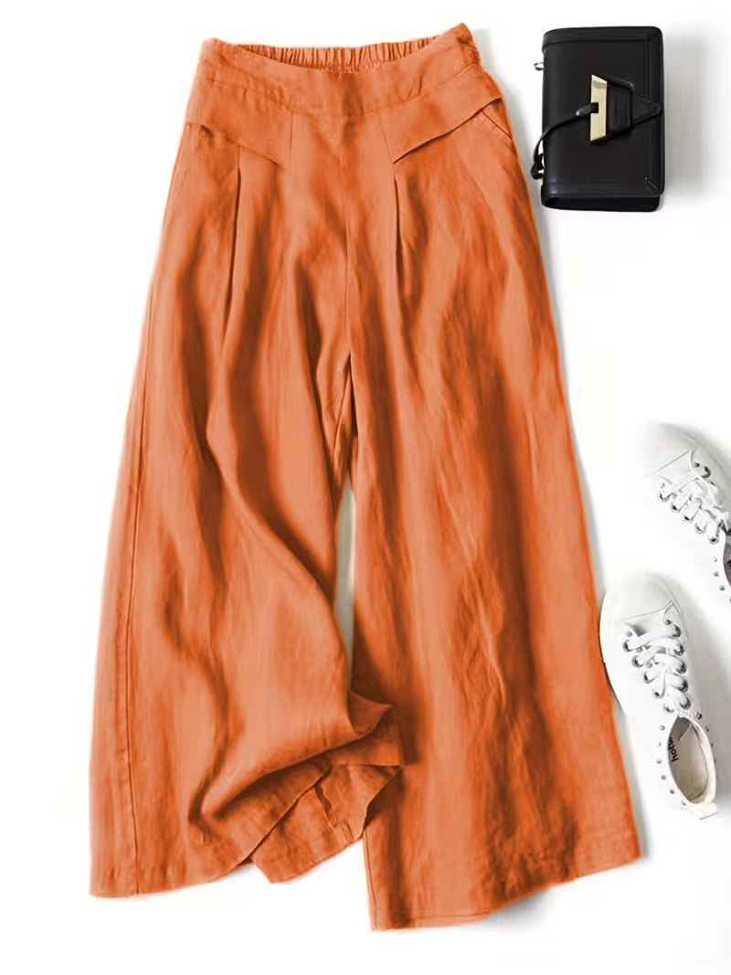 Women's breathable wide-leg pants in a loose fit, perfect for comfortable casual wear & everyday style.