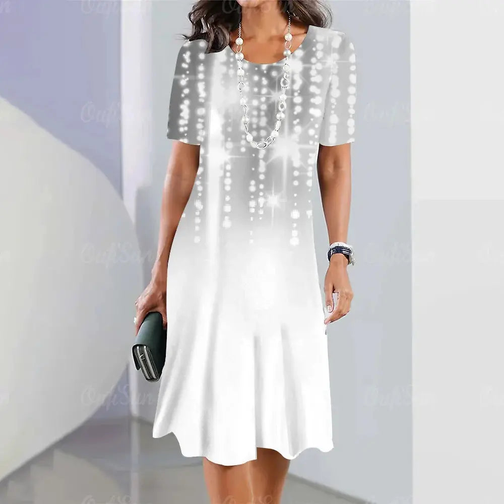 Timeless women's elegant retro midi dress, A-line vintage style. Classic fashion, comfortable for daily wear.