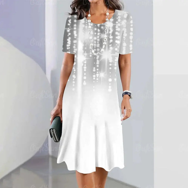 Timeless women's elegant retro midi dress, A-line vintage style. Classic fashion, comfortable for daily wear.