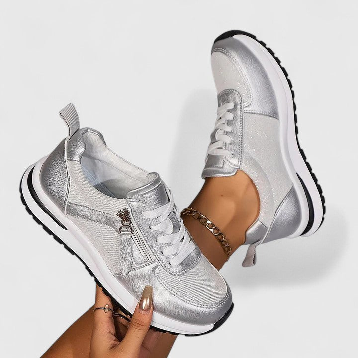 Women's elegant comfort sneakers with arch support, perfect for walking and everyday casual wear.